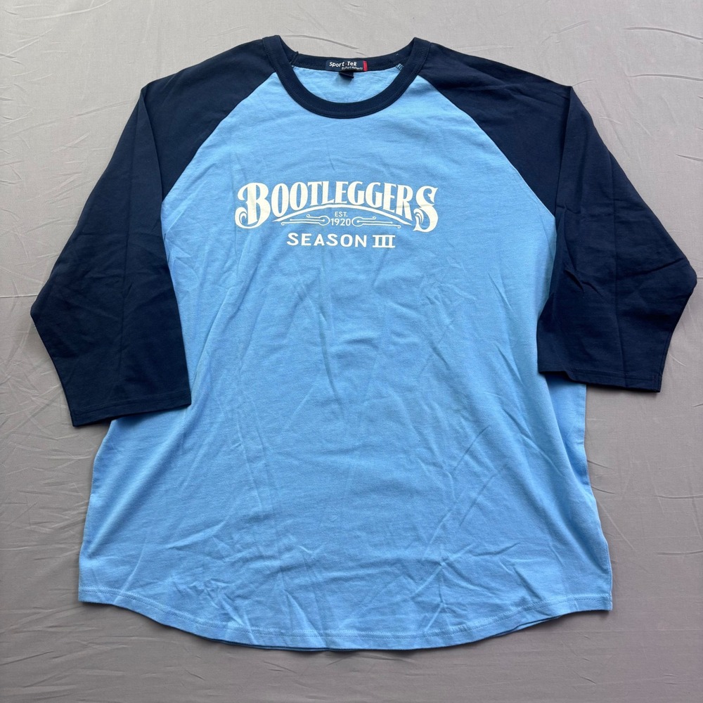 Sport-Tek Bootleggers Season III Cars For Films Props Baseball Raglan‎ Tee XL